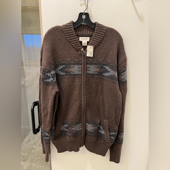 NEW with tags- Men’s Stetson Thunderbird Brown Cardigan - Picture 3 of 6